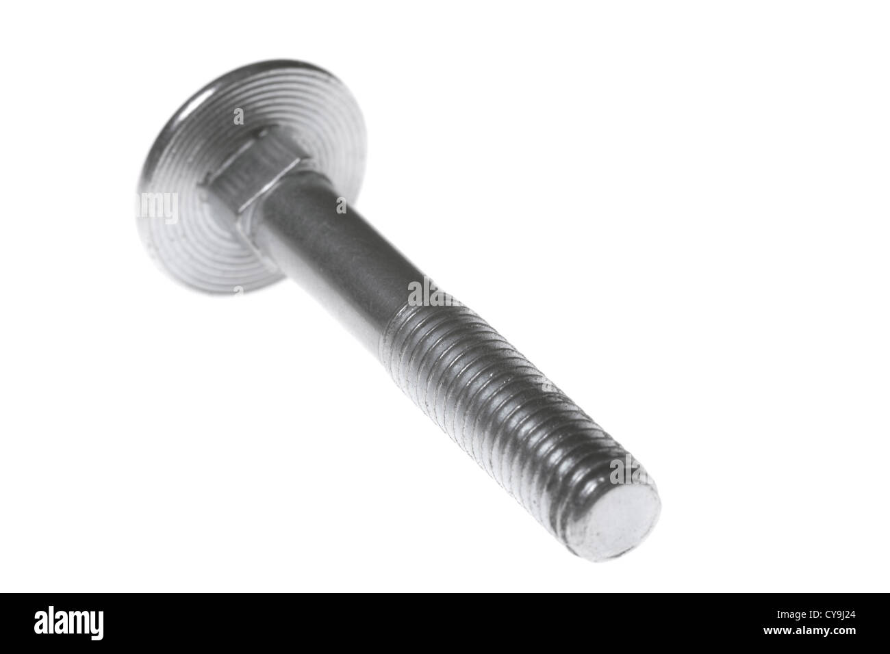 Screw Thread Rounded Round head of the screw thread, isolated against a white background ...