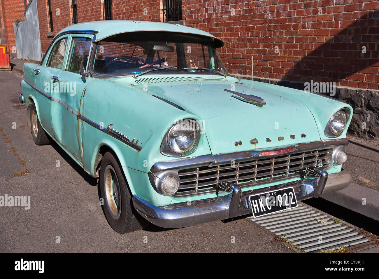 classic holden Australian car in Melbourne Victoria Australia rusty and old parked on the street Stock Photo