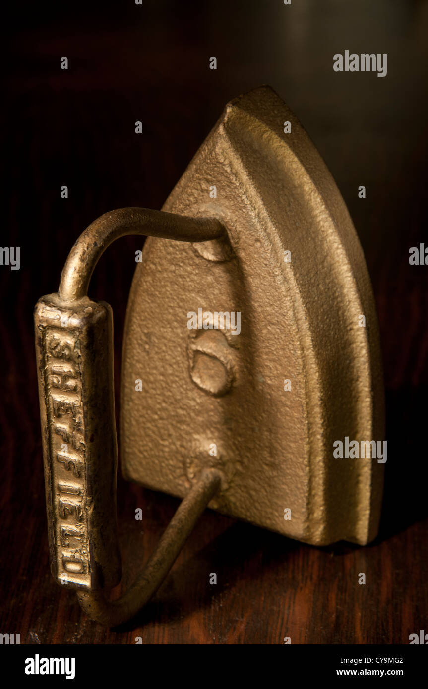 Antique Sheffield clothes iron Stock Photo - Alamy