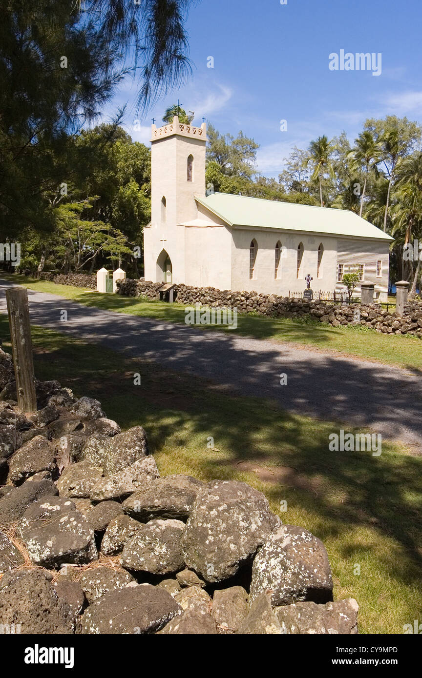 Elk284-6348v Hawaii, Molokai, Kalaupapa Peninsula NHP, St Philomena church, 1872 Stock Photo