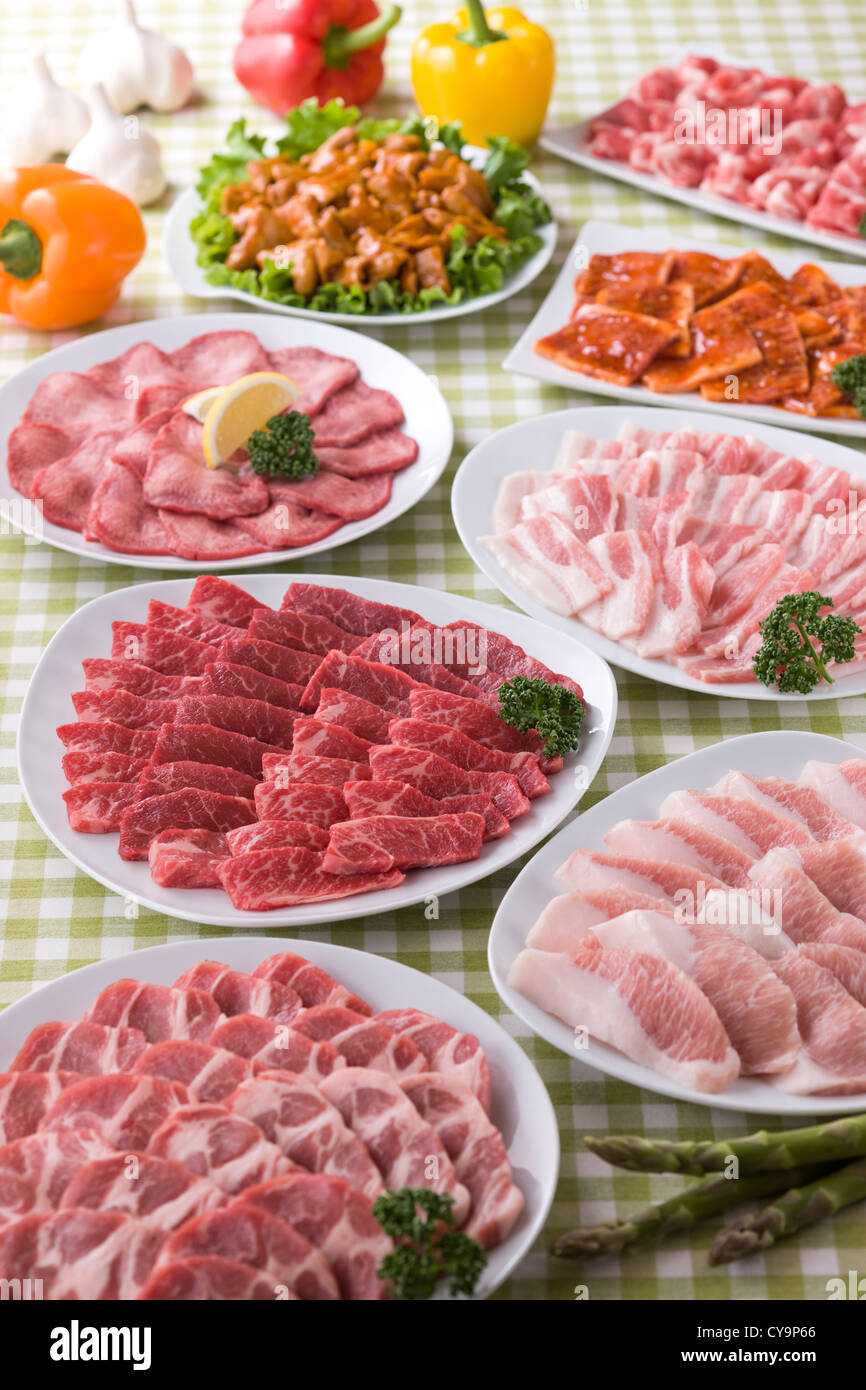 Meat for Korean Barbecue Stock Photo Alamy