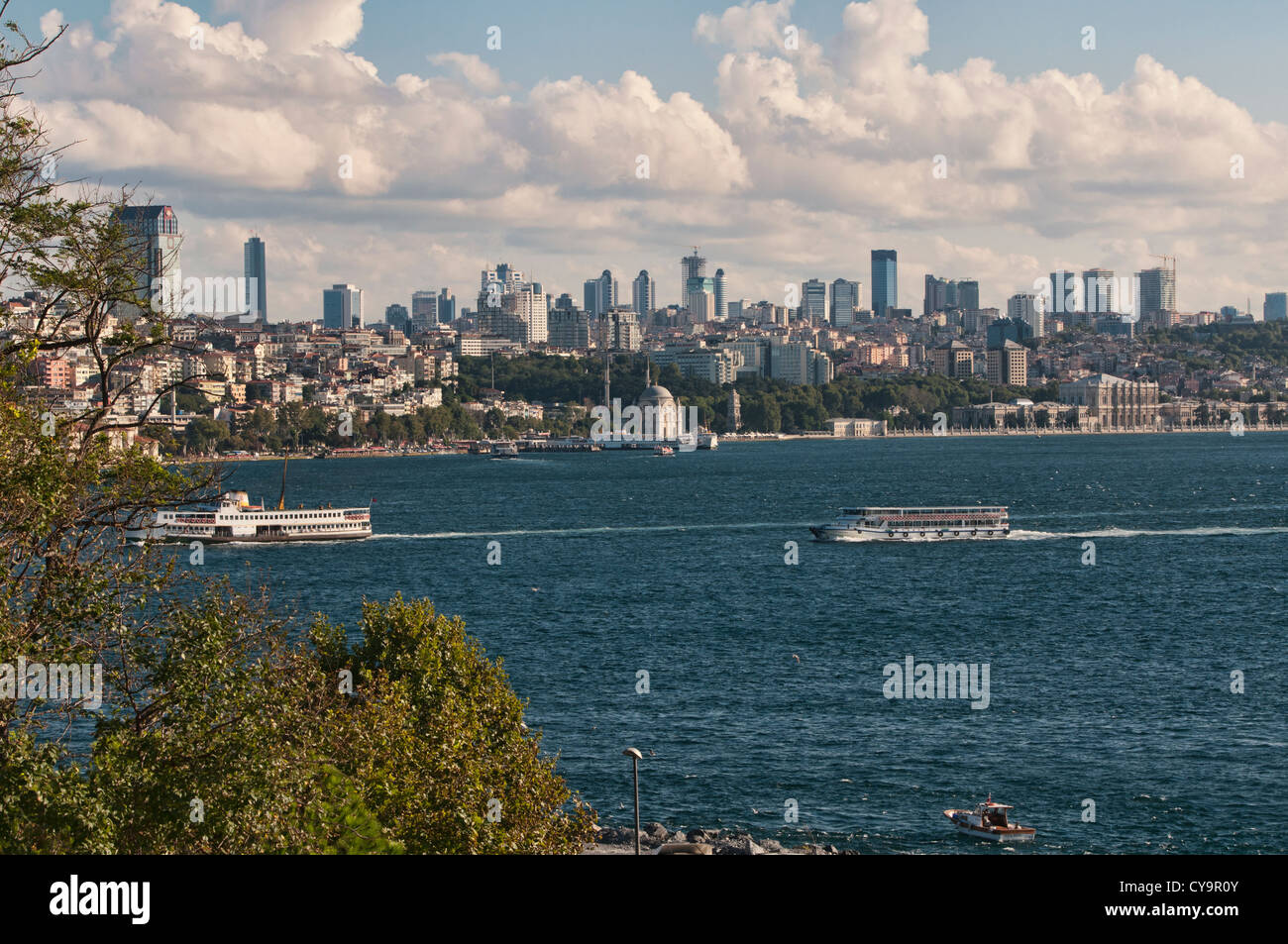 city view across the Bosphorous and Sea of Marmara in Istanbul, Turkey ...