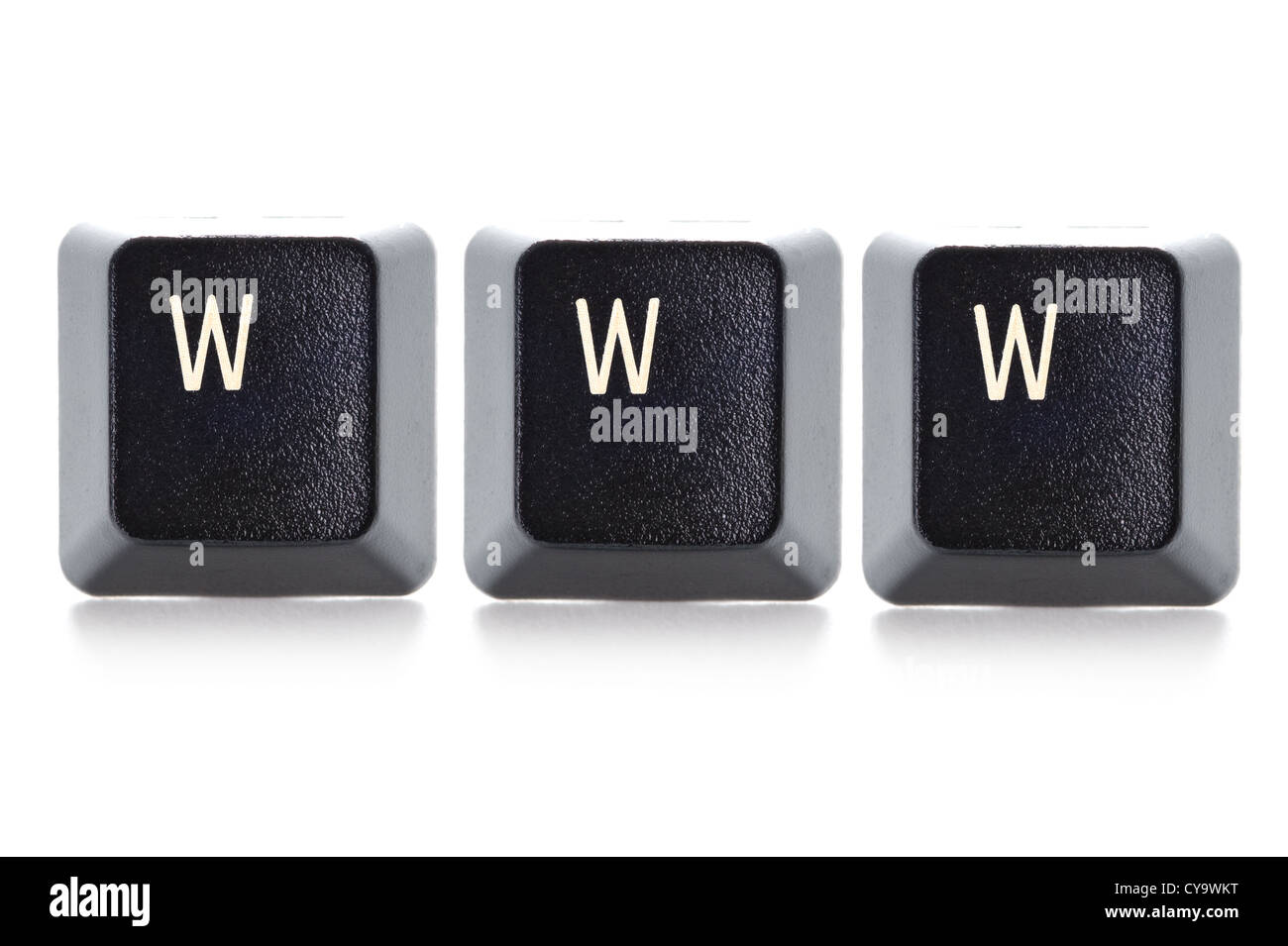 W Computer Key www concept computer keys from a keyboard isolated on white background ...