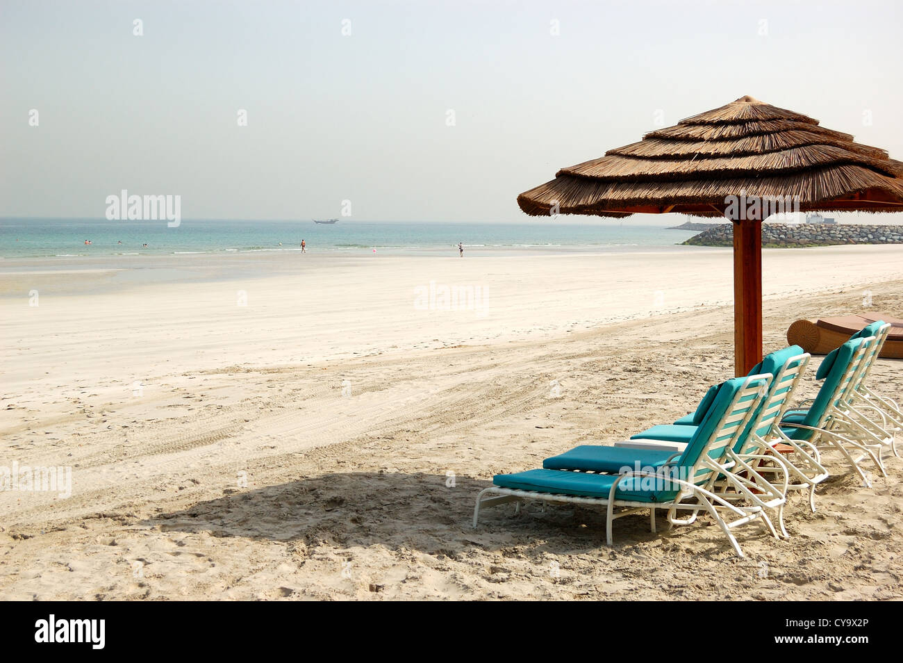 Beach of the luxury hotel, Ajman, UAE Stock Photo