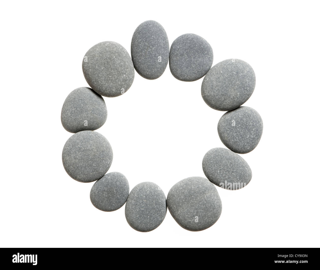 Circle of stones. Cutout. Stock Photo