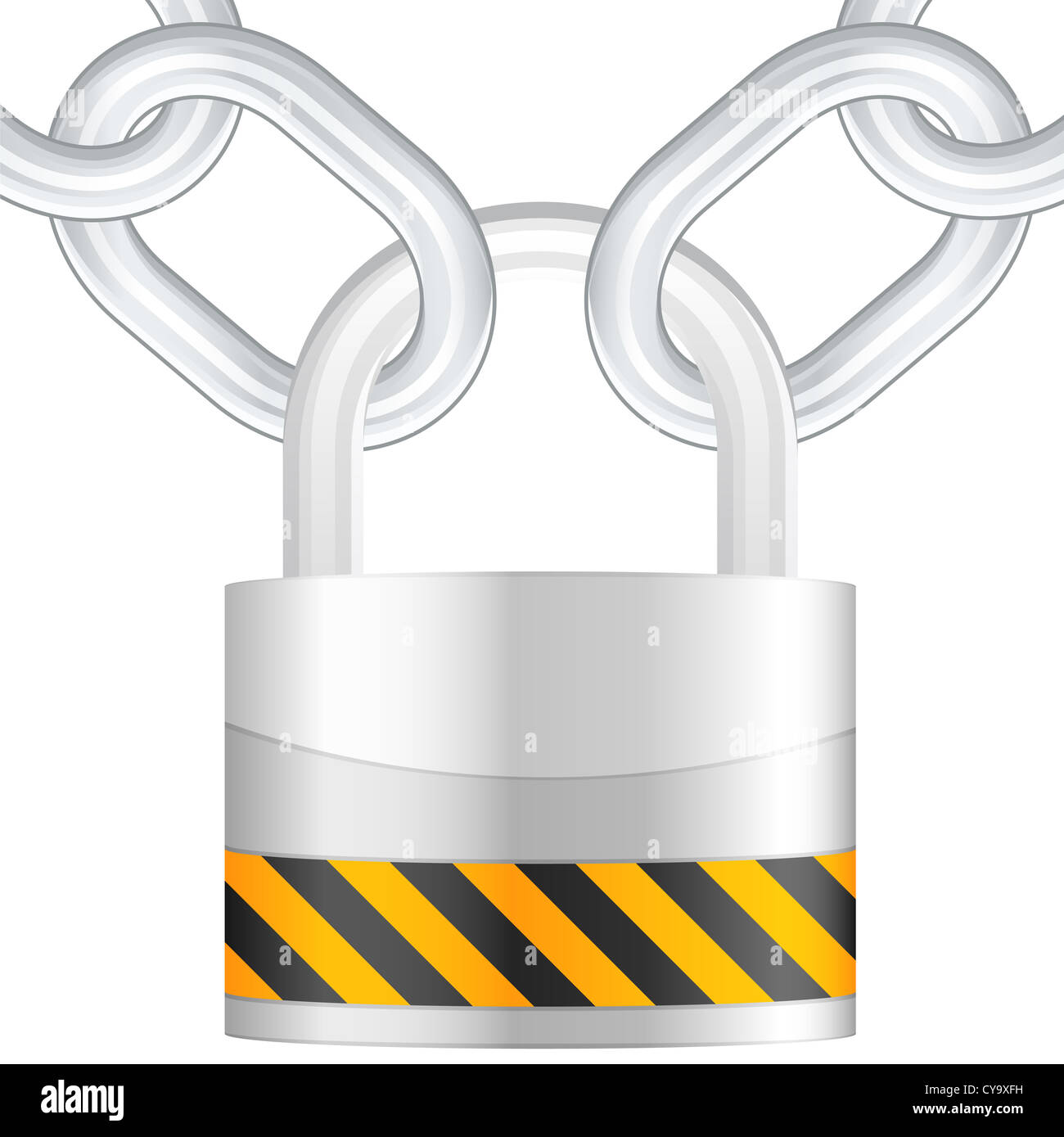 Chains and padlock isolated on a white background. Vector illustration ...