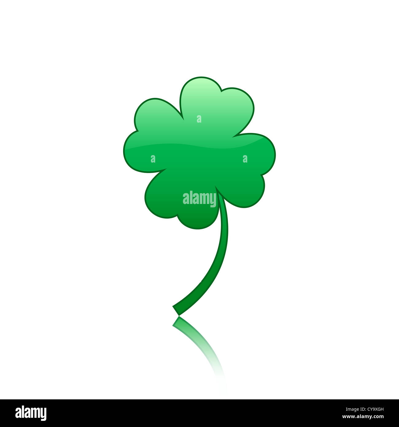 Green four leafs clover. Vector illustration Stock Photo - Alamy