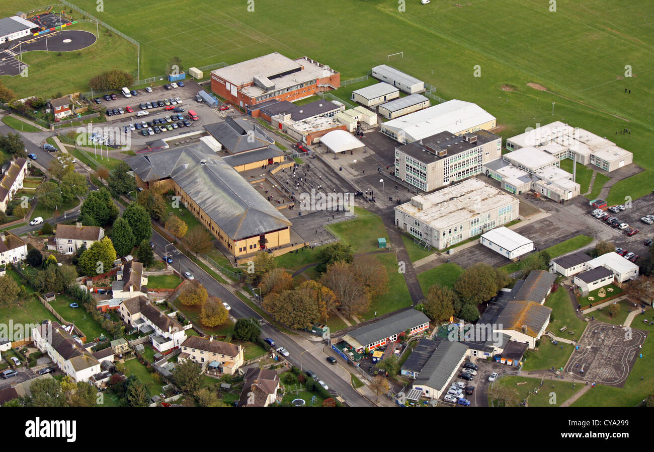 aerial view of Llantwit Major comprehensive school Stock Photo