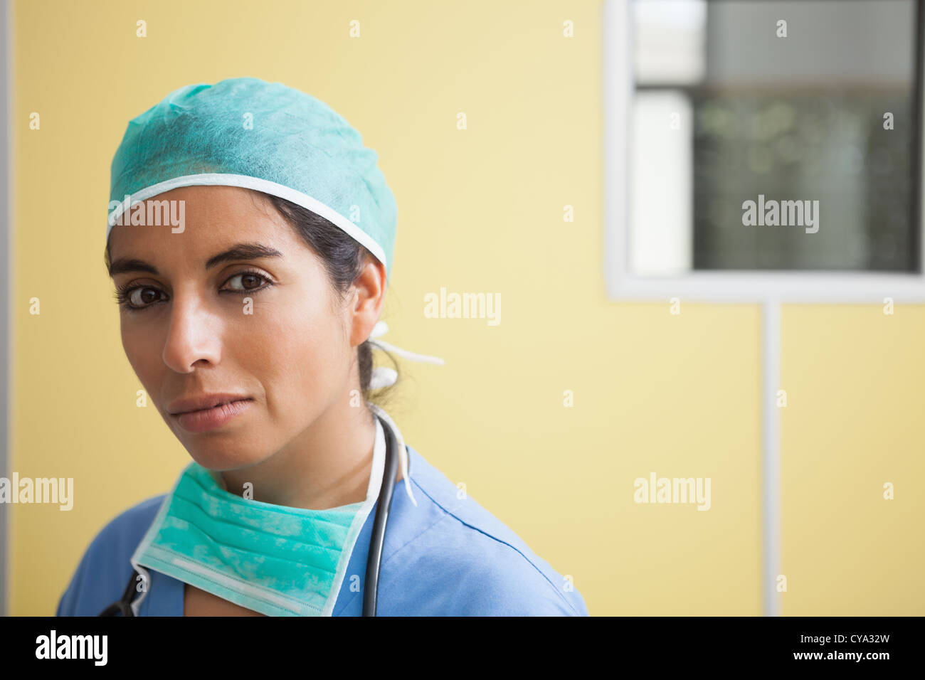 Woman scrubs happy up close hi-res stock photography and images - Alamy