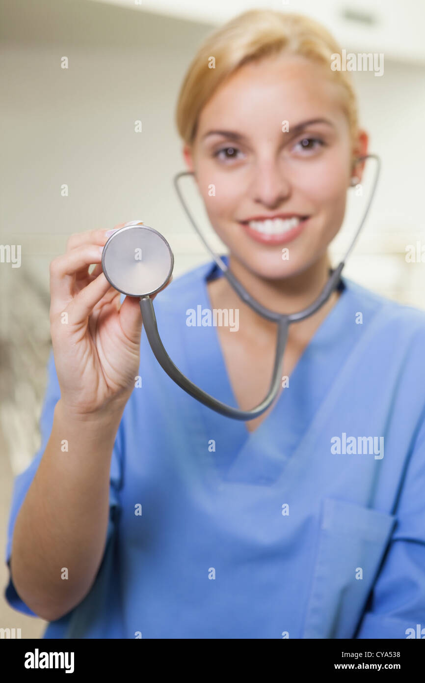 Blonde nurse smiling standing up hi-res stock photography and images ...
