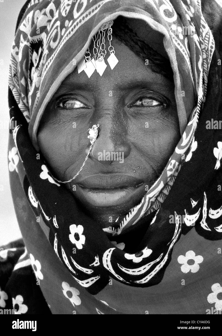 Afar Tribe Woman In Danakil Desert, Eritrea Stock Photo