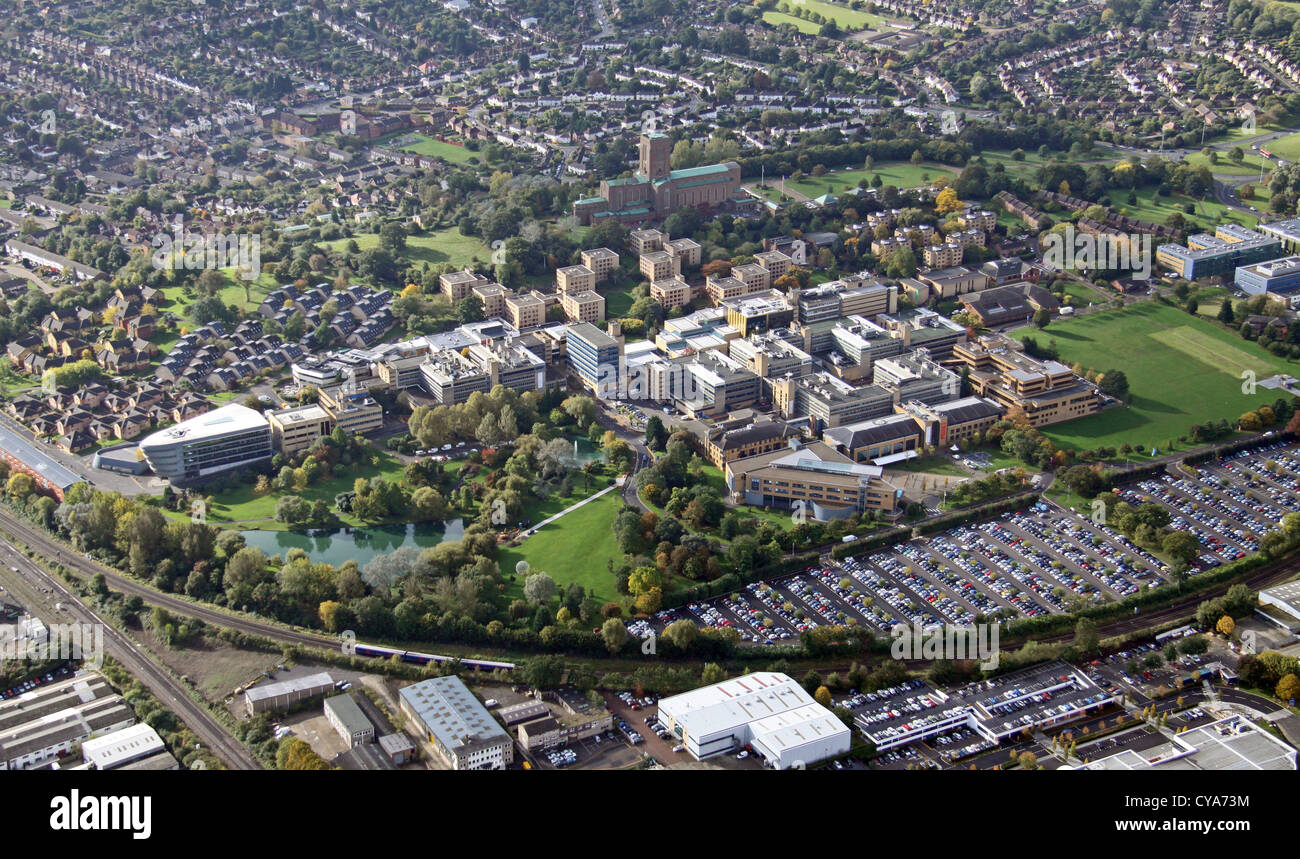 aerial view of the University of Surrey in Guildford Stock Photo