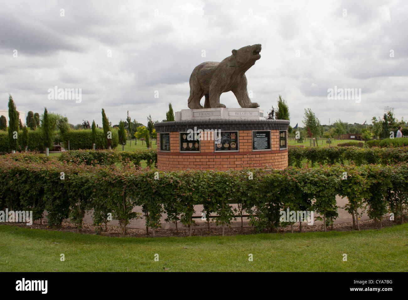 A polar bear - is a memorial and a tribute to the 49th Infantry, West Riding Division. Stock Photo