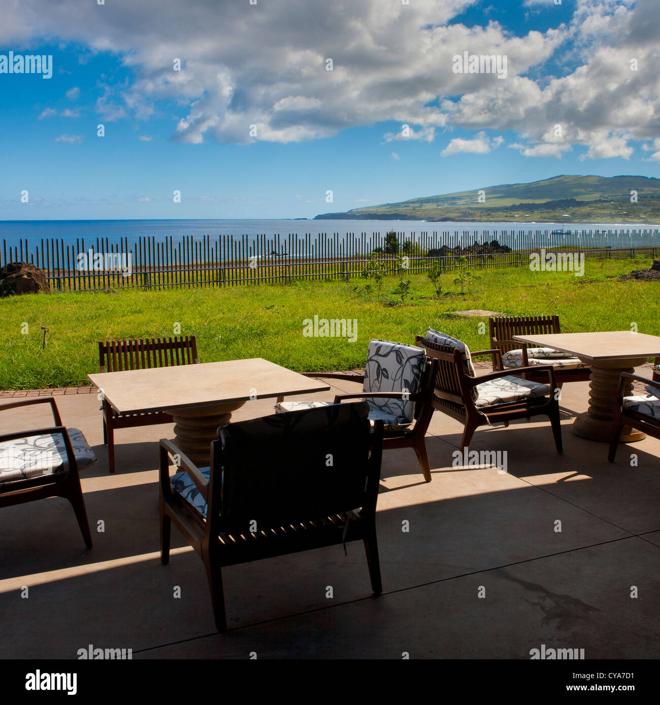 Restaurant In Hanga Roa Hotel, Chile Stock Photo