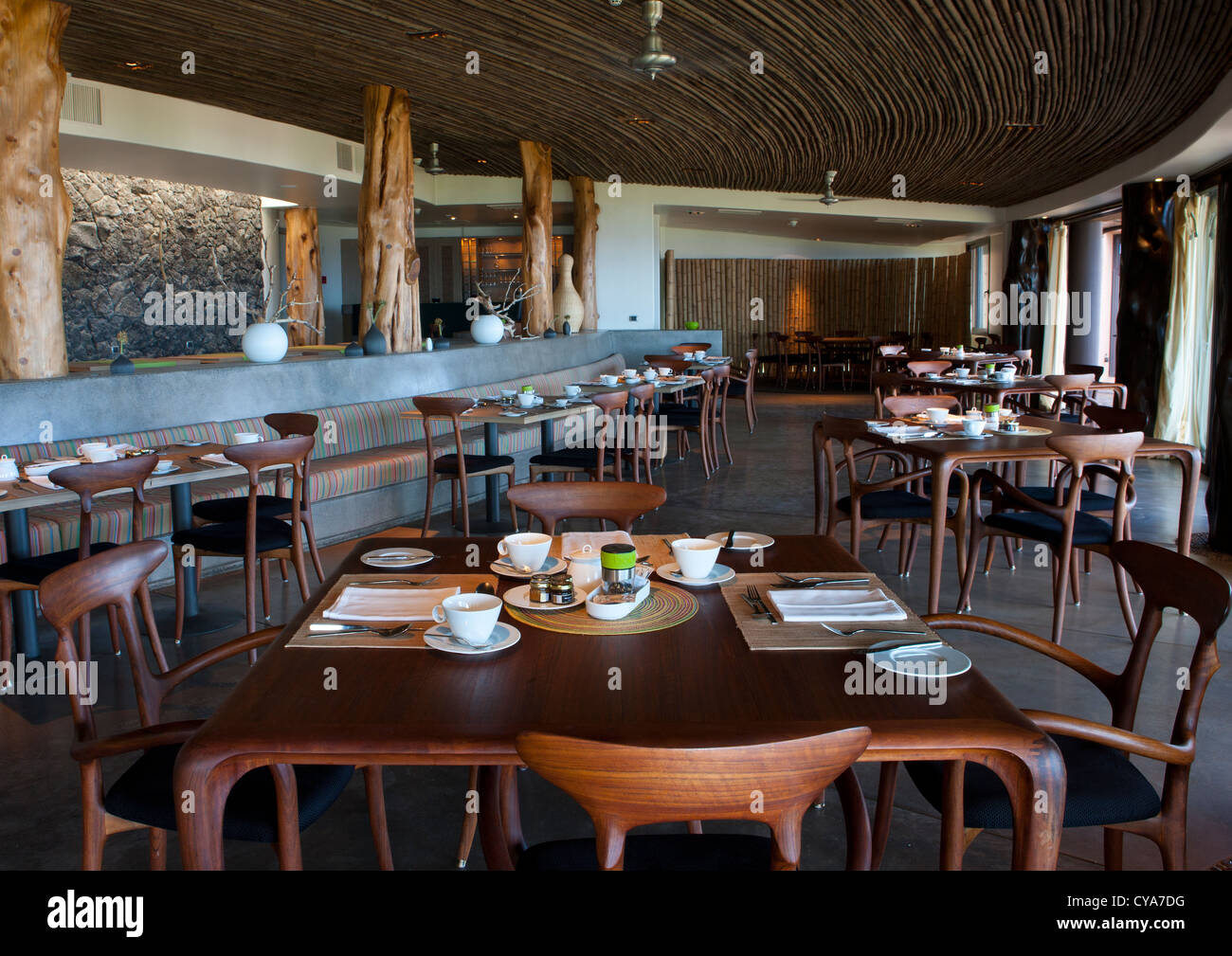 Restaurant In Hanga Roa Hotel, Chile Stock Photo