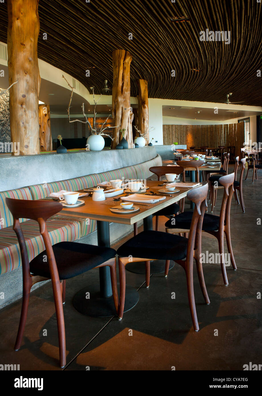 Restaurant In Hanga Roa Hotel, Chile Stock Photo