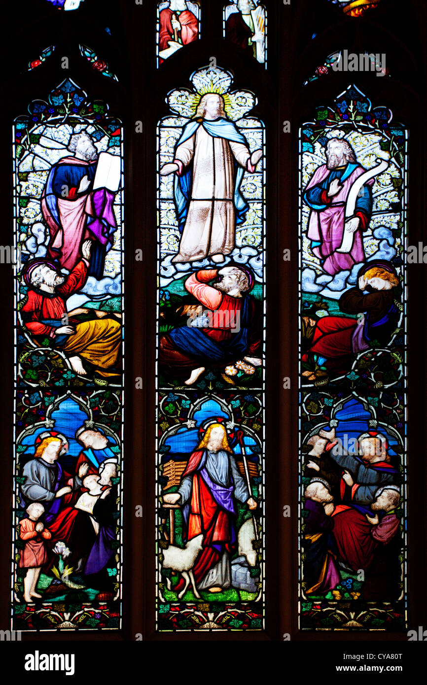 Stained Glass Window at St Mary le Tower Church Ipswich Suffolk England
