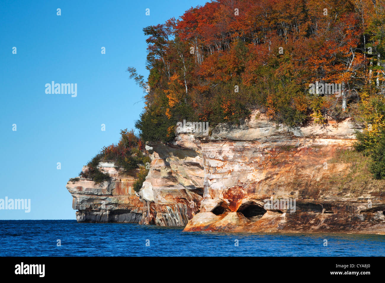 Pictured Rocks National Lakeshore in Autumn Stock Photo - Alamy