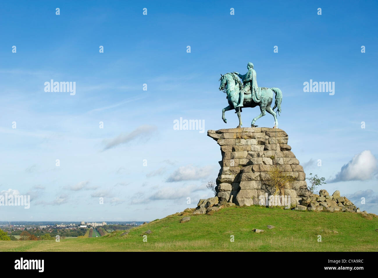 King III copper horse Statue with Windsor Castle in the background Stock Photo Alamy
