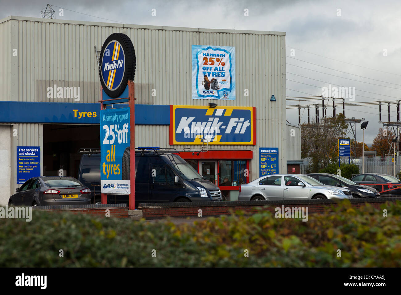Kwik Fit car workshop tyre tire exhaust and brake fitting service