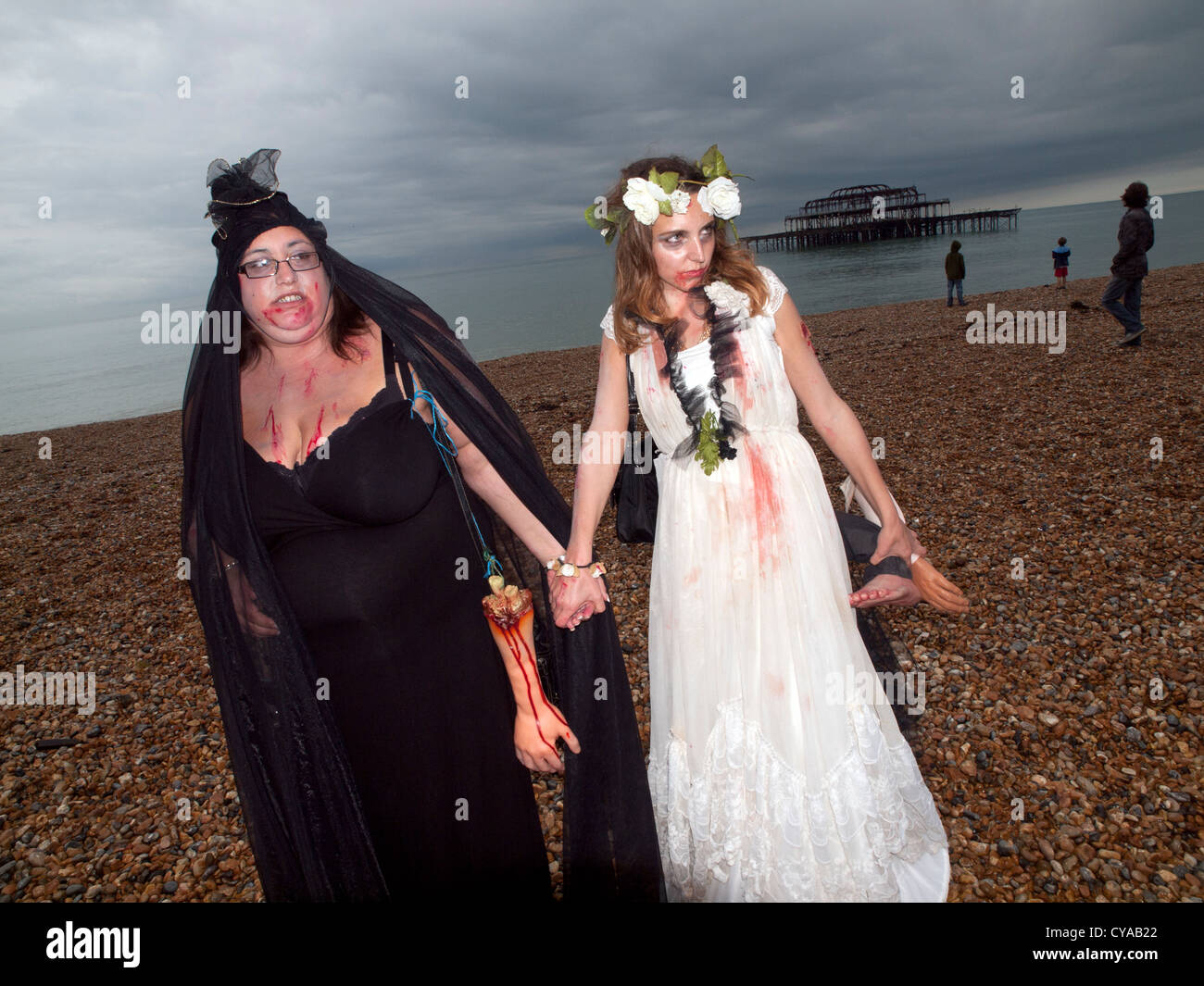 The Brighton Zombie Walk,2012. Stock Photo