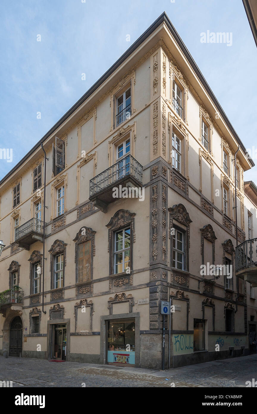 Europe Italy Piedmont Turin Via S. Dalmazzo 7 Palazzo Balbo Bertone di Sambuy Stock Photo