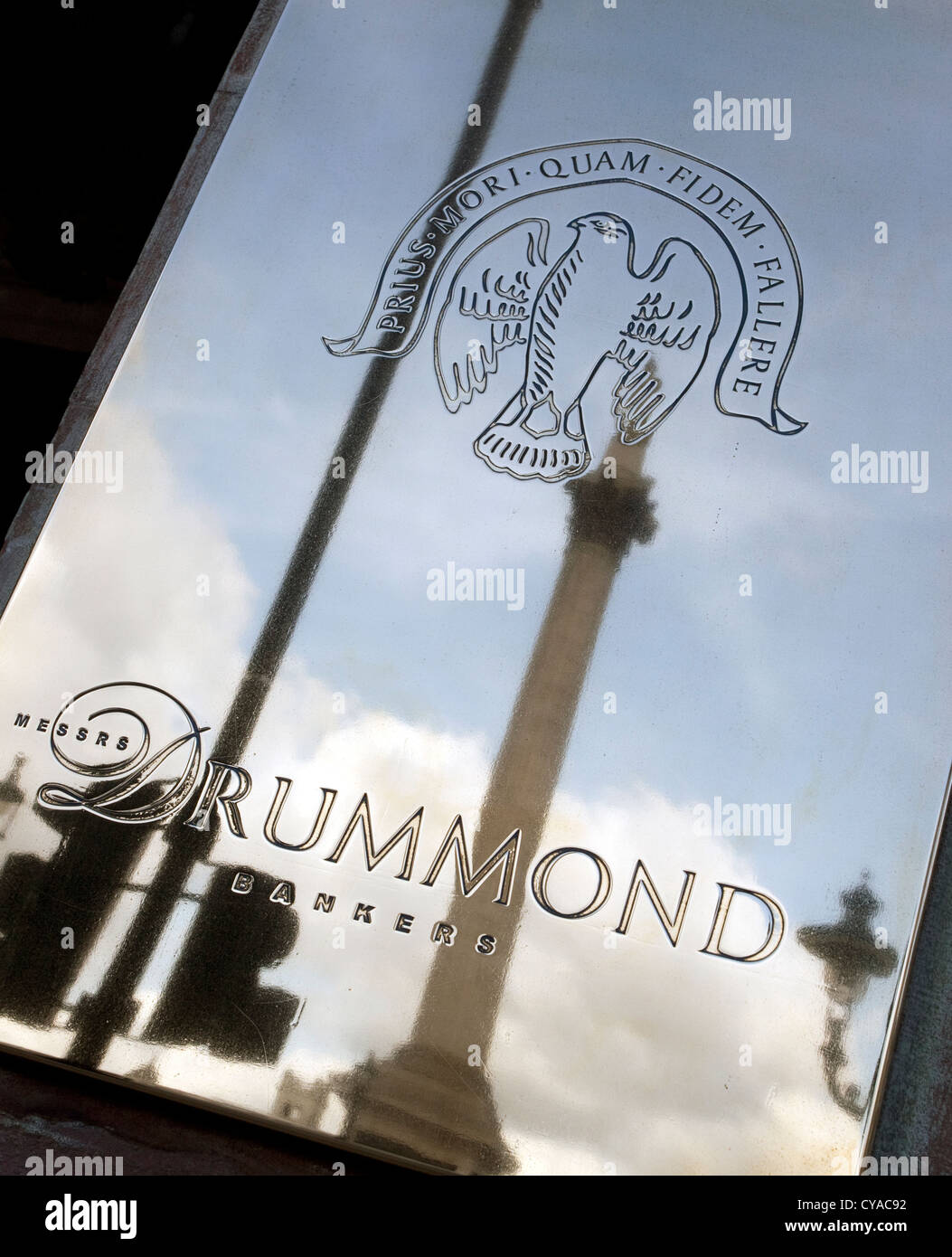 Messrs Drummond private bank in Trafalgar Square, London Stock Photo
