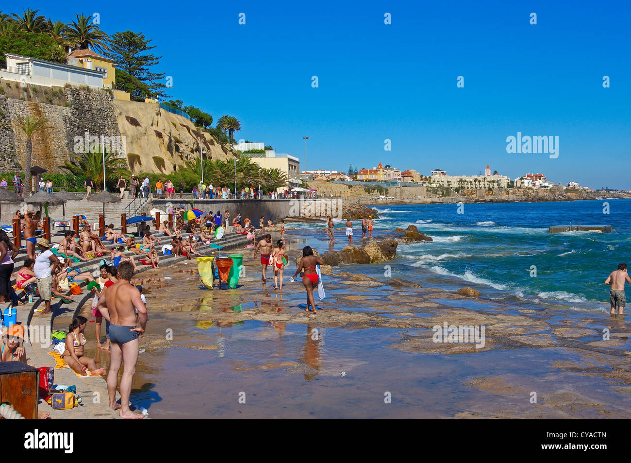 Estoril, Tamariz beach, Lisbon coast, Portugal, Europe Stock Photo