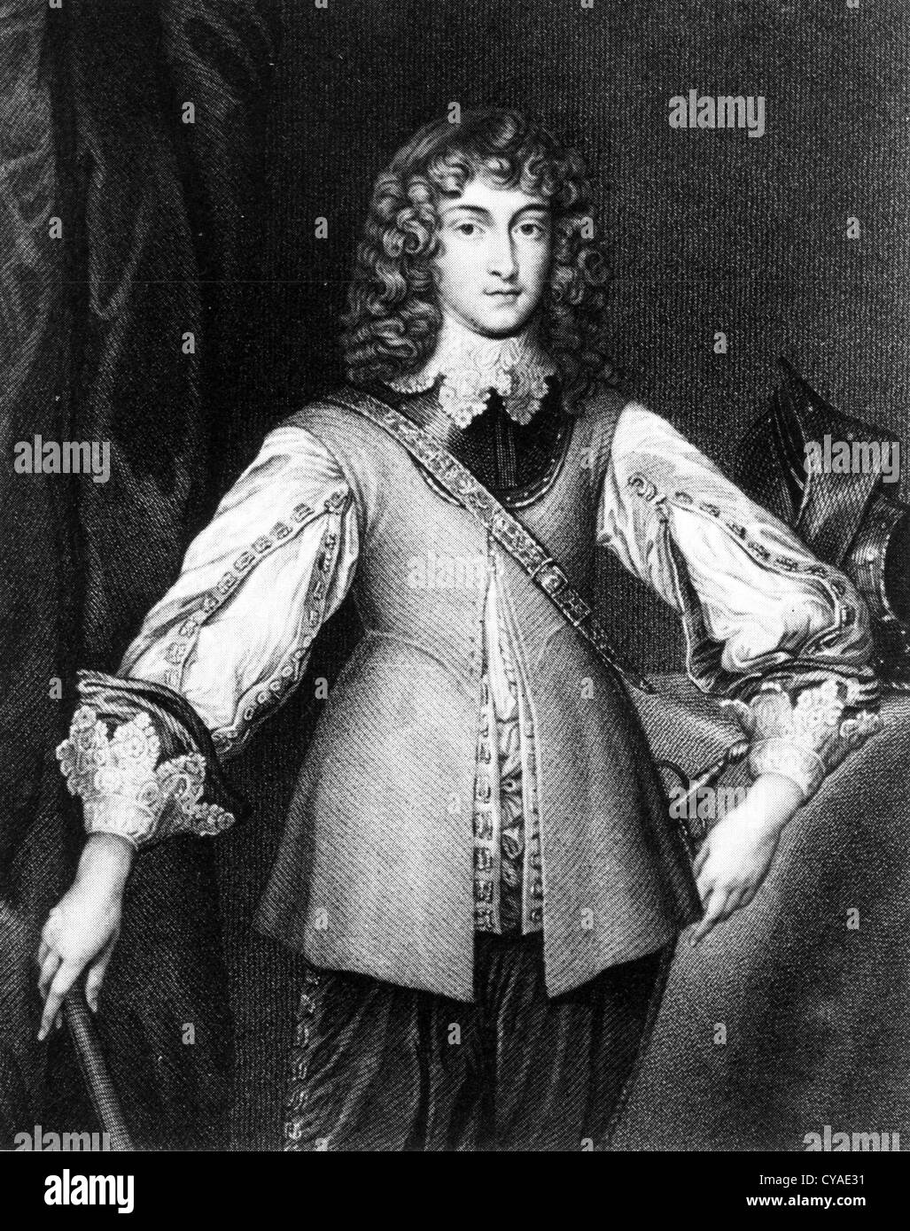 PRINCE RUPERT OF THE RHINE (1619-1682) soldier, artist and scientist son of the German Prince Frederick V, Elector of Palatine Stock Photo