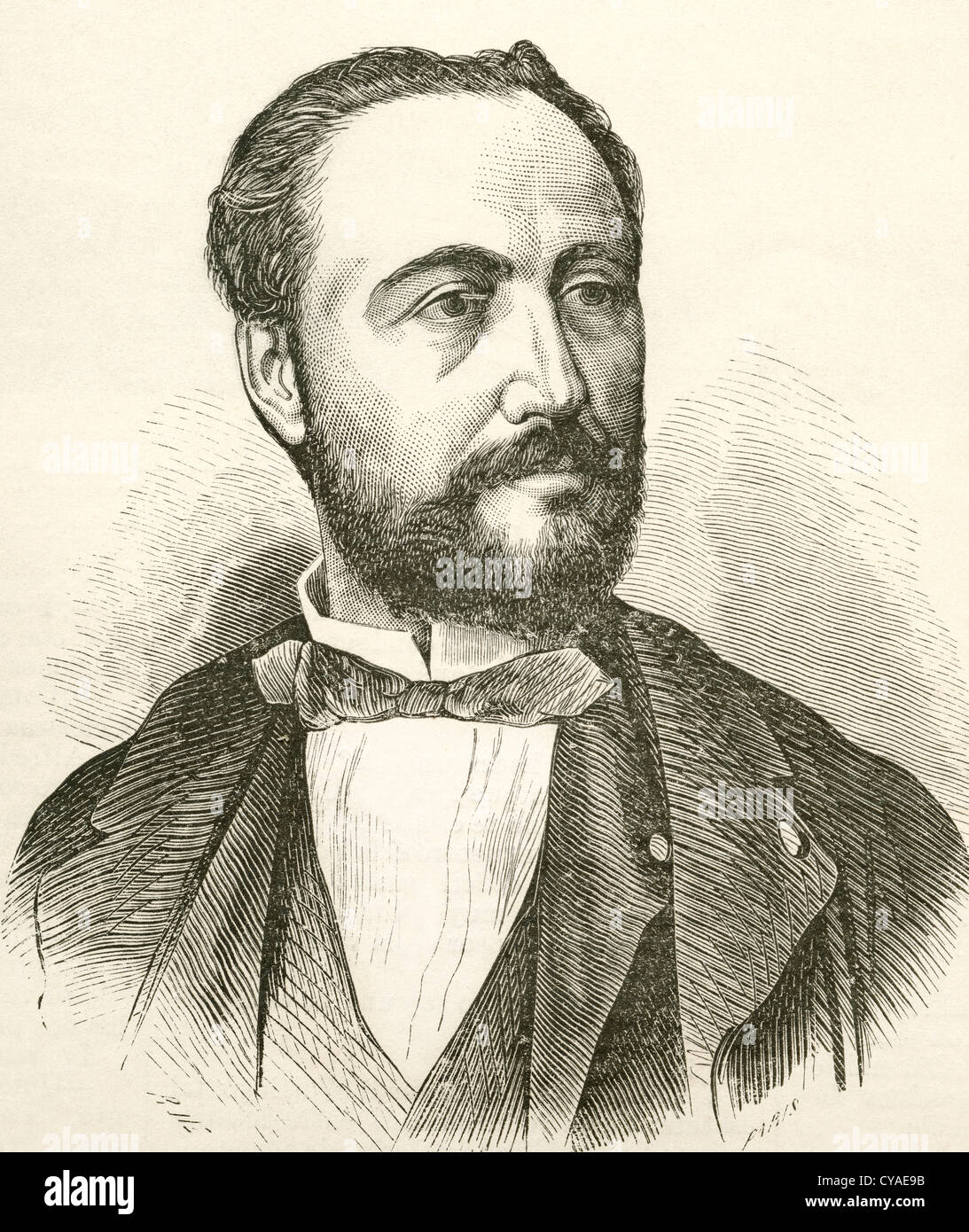 Francisco Asenjo Barbieri, 1823 – 1894. Composer of the popular Spanish opera form, zarzuela. Stock Photo