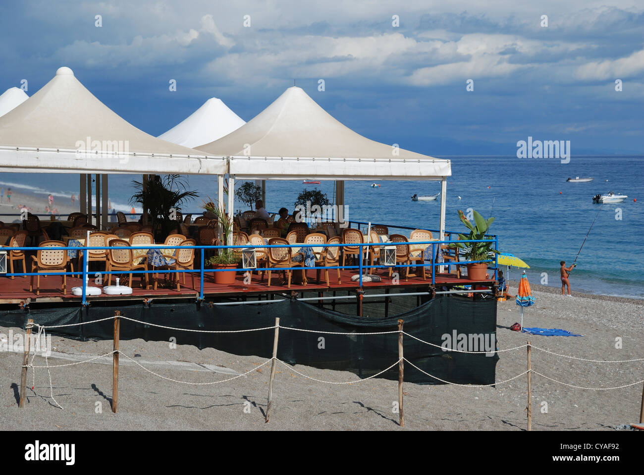 The Tropical da Pippo ristorante, Letojanni, Sicily, Italy. Stock Photo