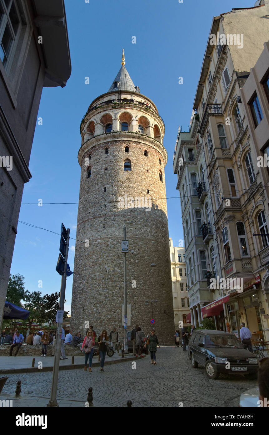 Galata Tower in Galata, Istanbul, Turkey Stock Photo