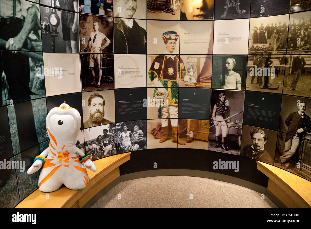 Olympic games Olympics history in Much Wenlock Museum, Shropshire, UK Stock Photo
