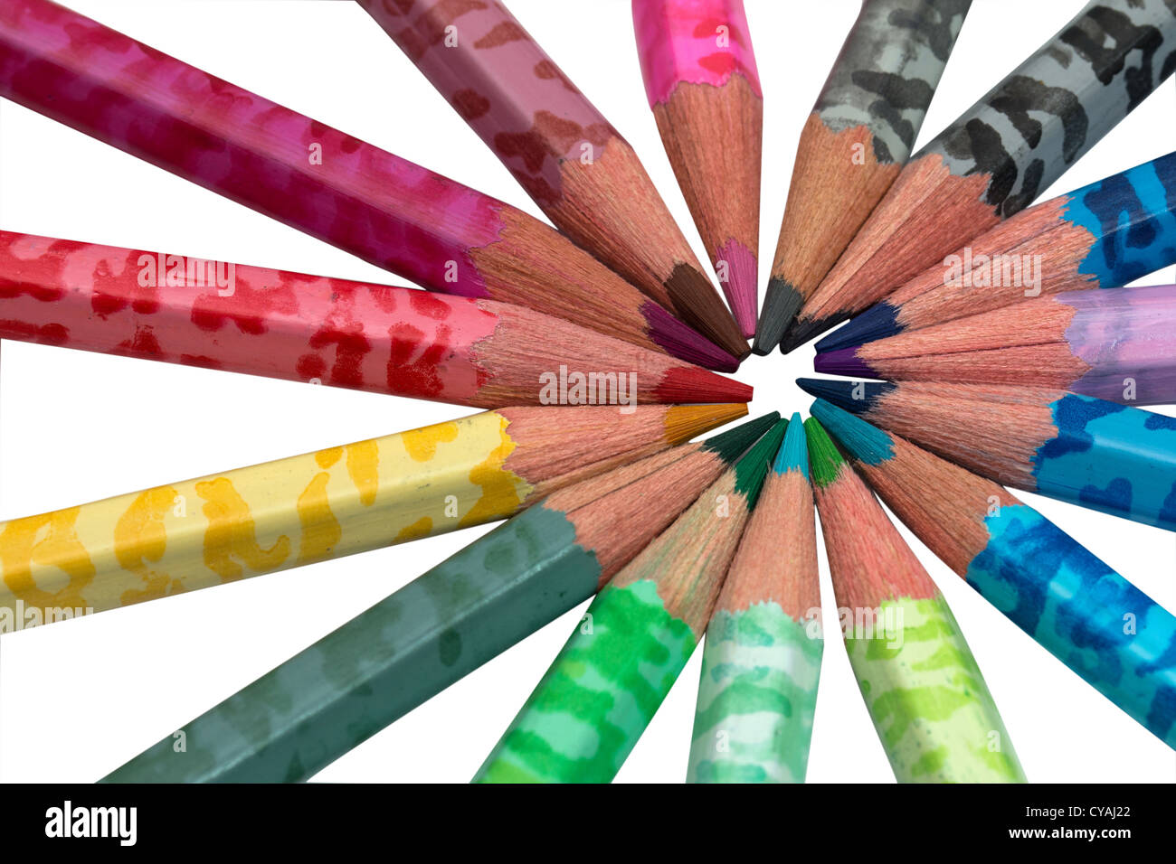 color pencils isolated on white background Stock Photo - Alamy