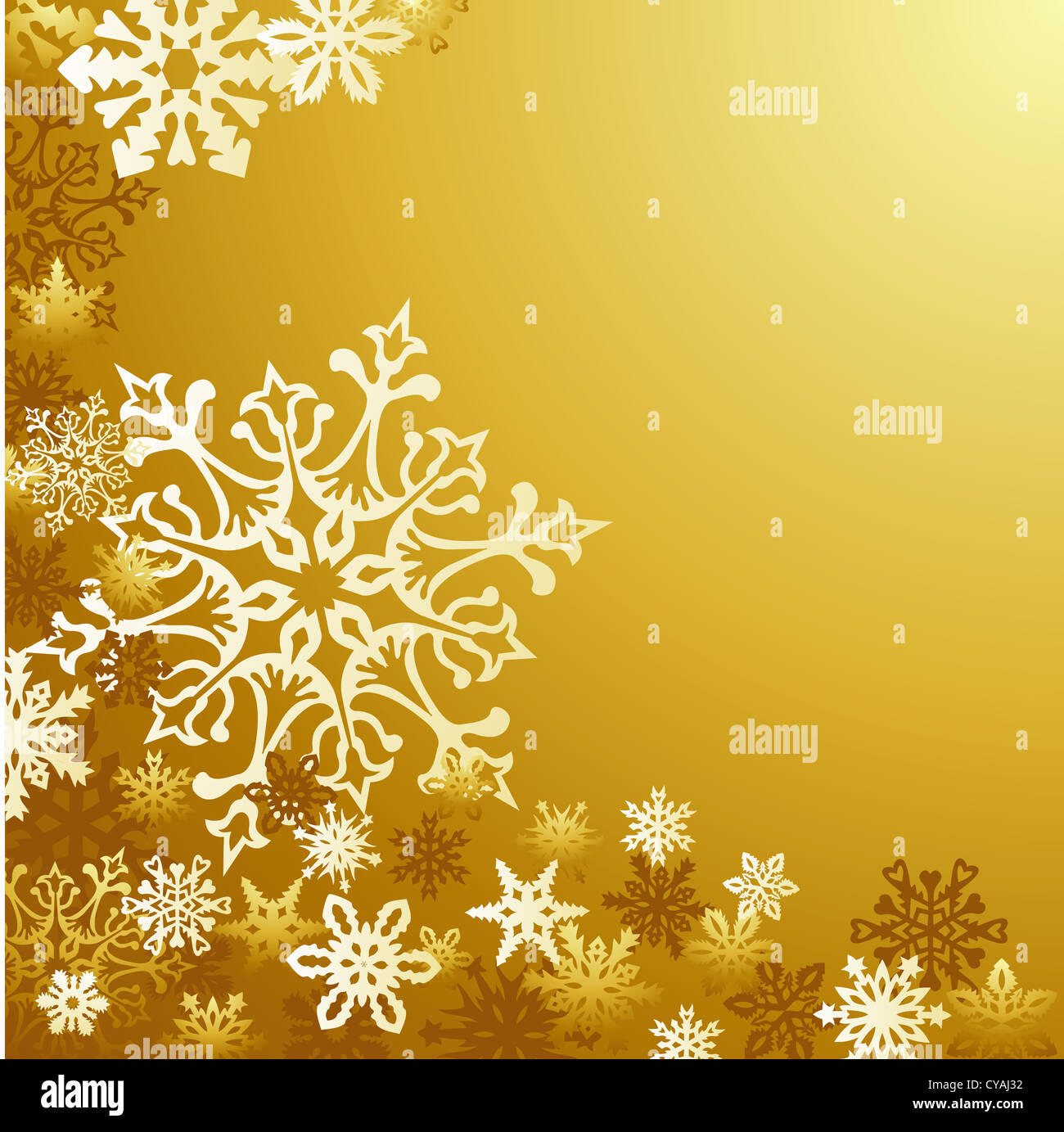 Golden Christmas snowflakes background. Vector illustration layered for ...