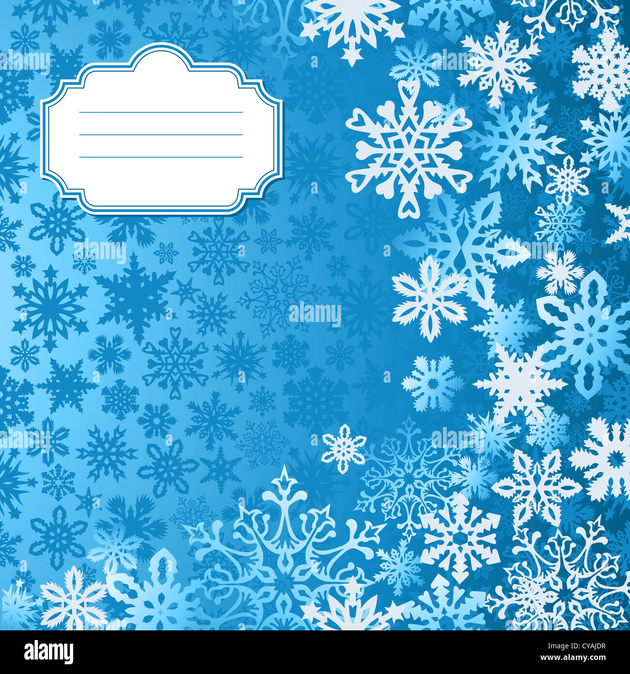 Blue Christmas snowflakes background greeting card. Vector illustration ...