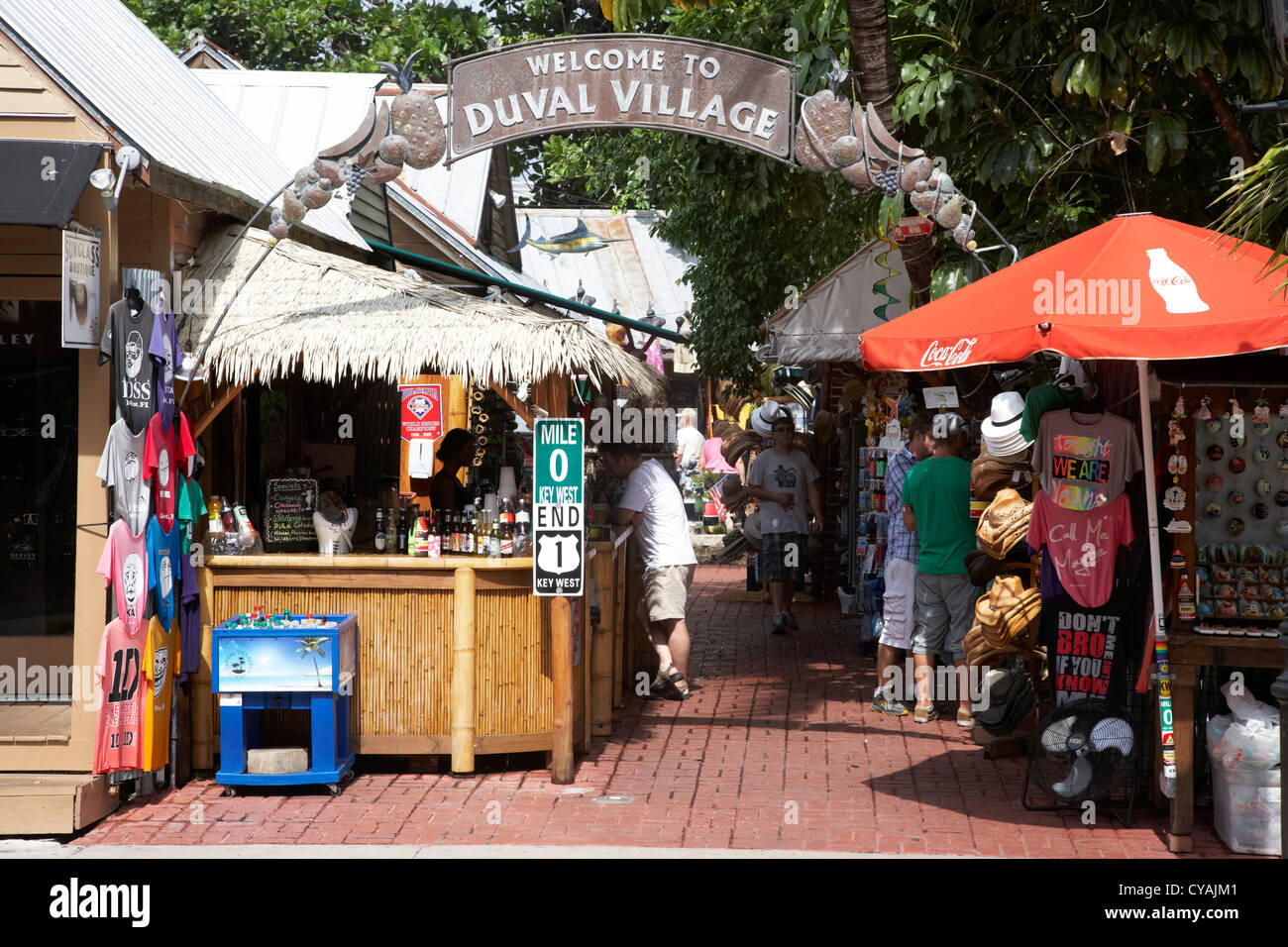 entrance to duval village open air outdoor market in key west florida