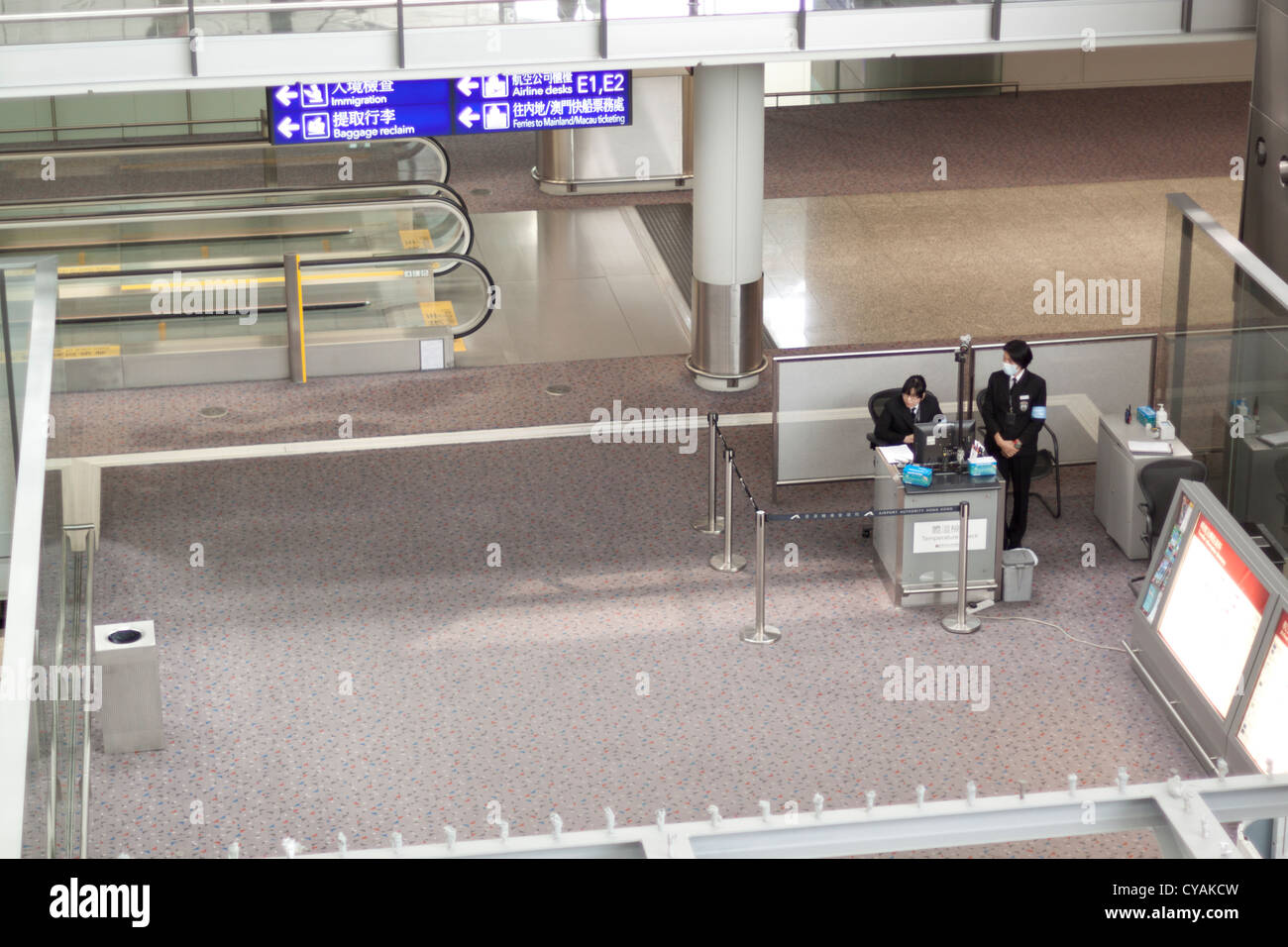 Hong Kong entry check point to spot people with a high temperature, an ...