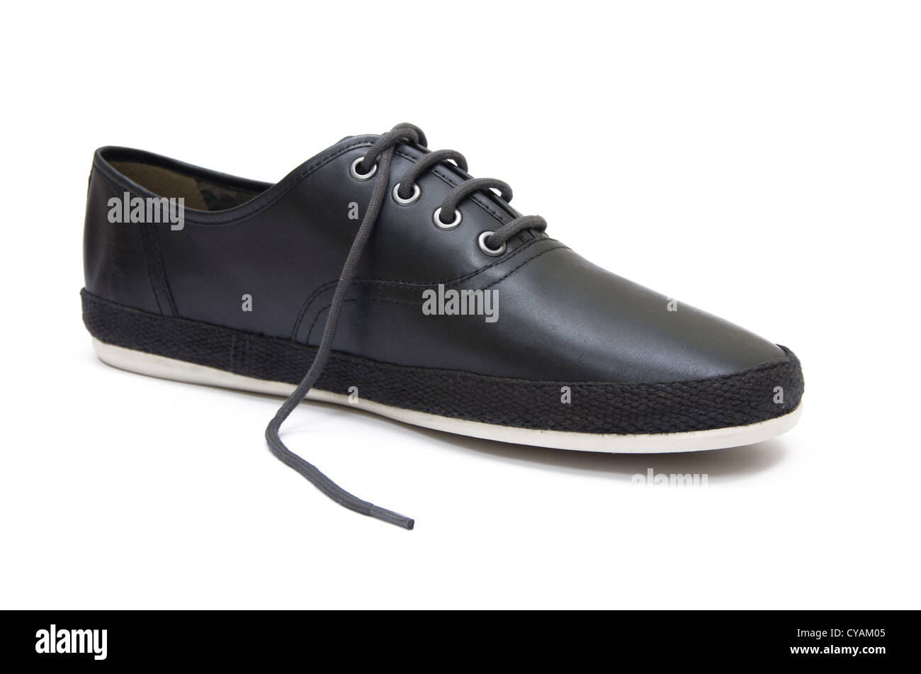 Black shoes isolated on the white background Stock Photo - Alamy