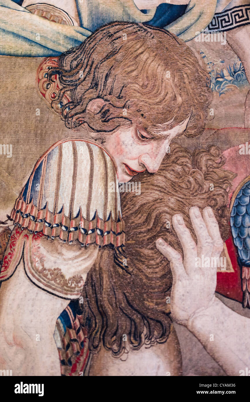 DETAIL, GALLERY OF TAPESTRIES, VATICAN MUSEUM, ROME Stock Photo