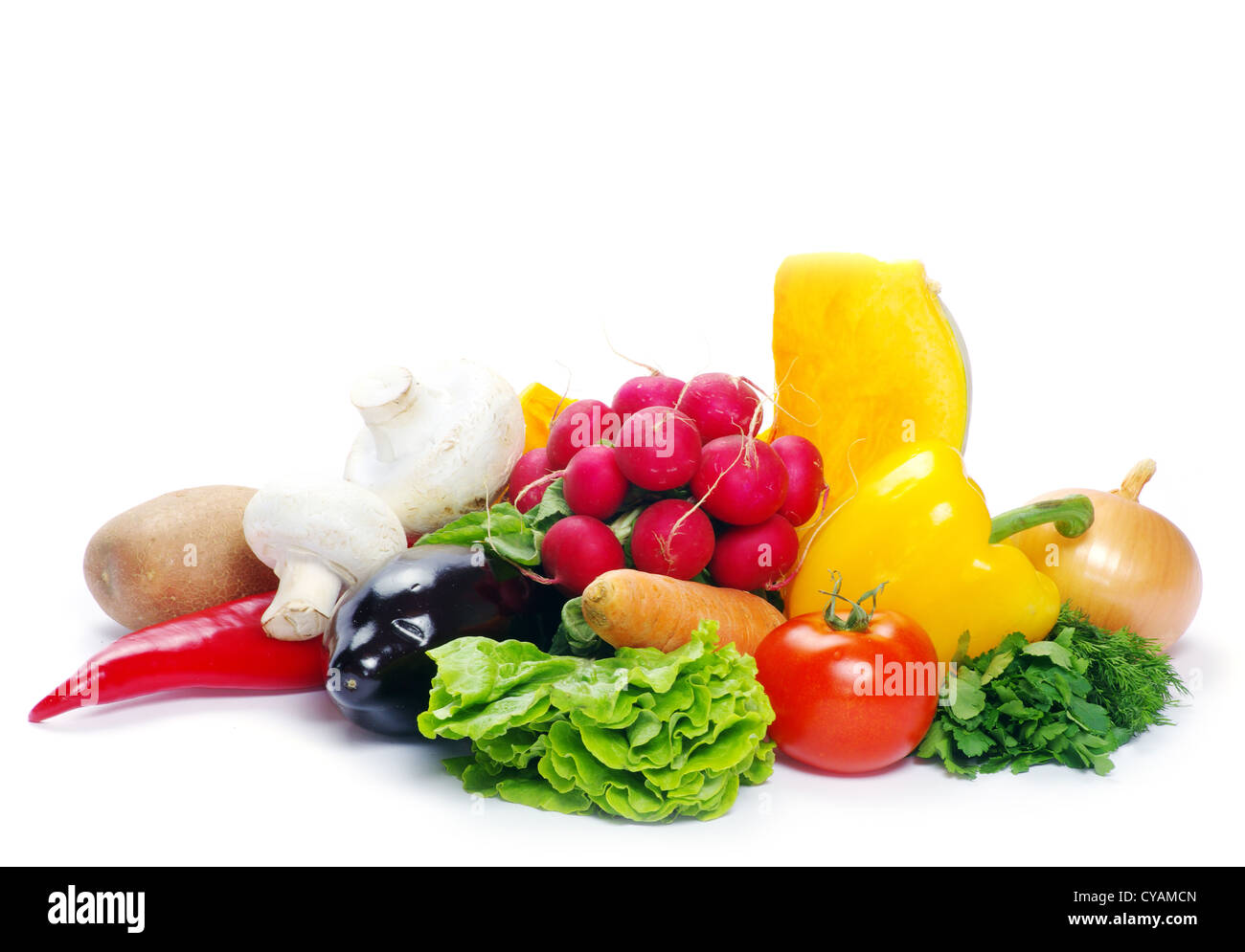 vegetables on the white background Stock Photo - Alamy