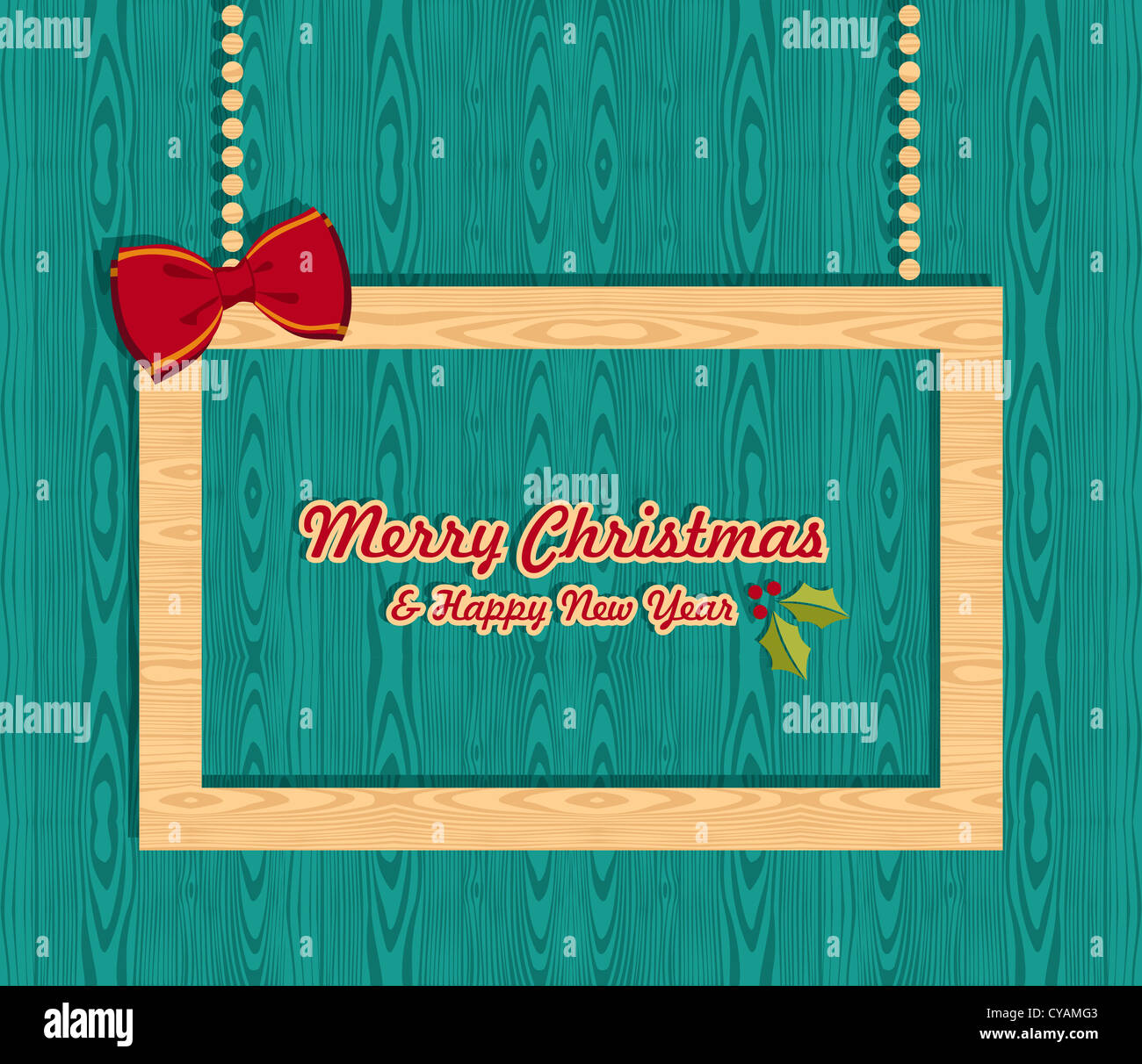 Retro Christmas Sale Promo Banner Over Wooden Background Vector