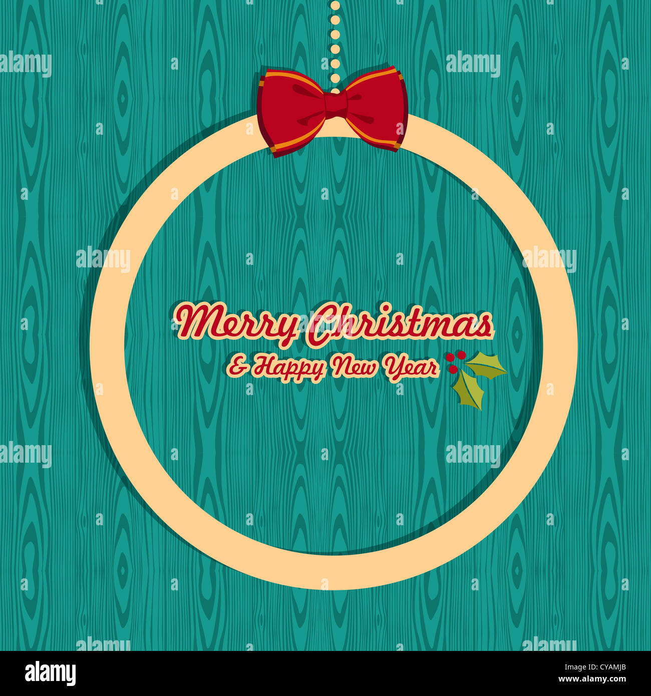 Retro Christmas Sale Banner Card Over Wooden Background Vector