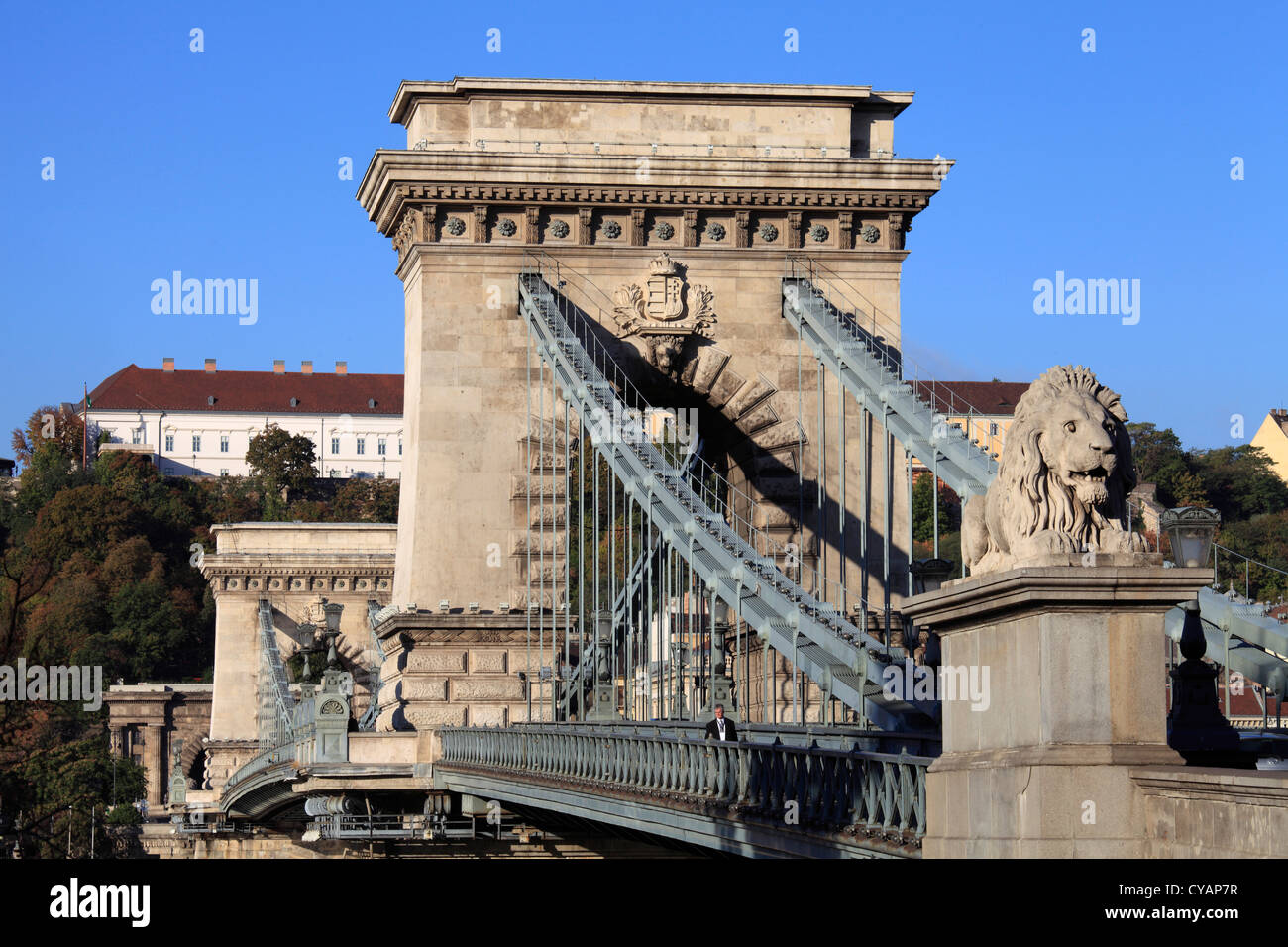Hungary, Budapest, Chain Bridge, Lánchid, Stock Photo