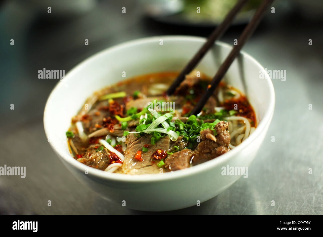 Vietnamese beef soup called pho Stock Photo - Alamy