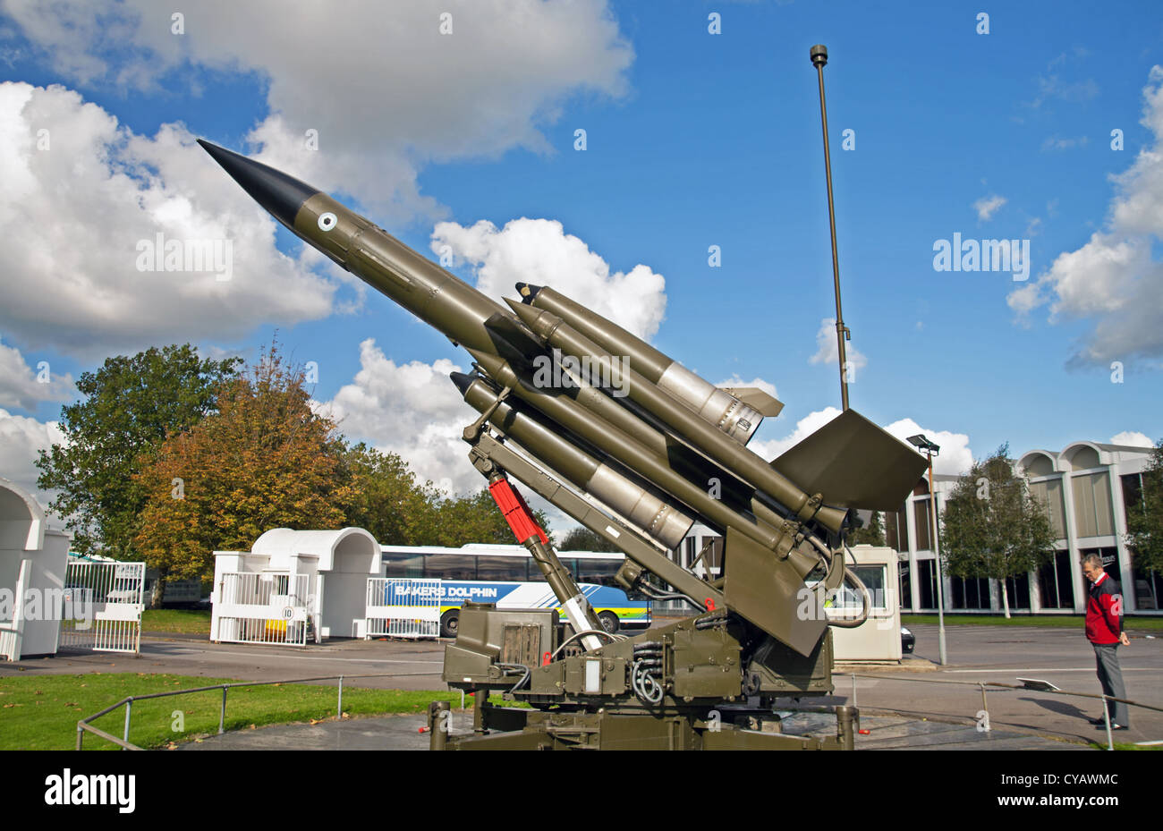 The Bristol Bloodhound Mk II missile at the Royal Air Force Museum, Hendon, London, England, United Kingdom Stock Photo