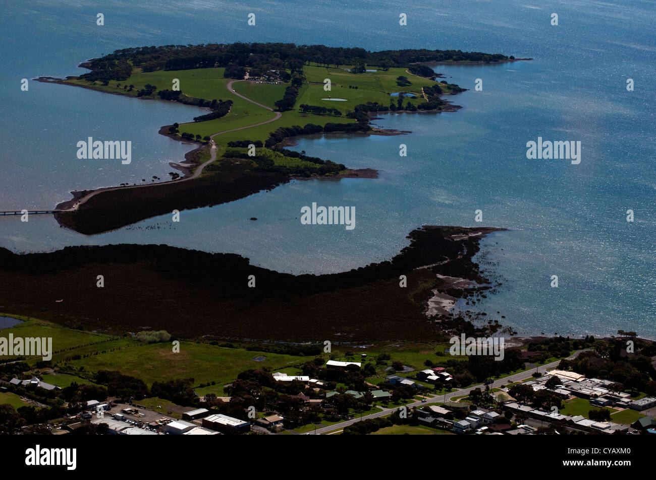 churchill island aerial view from a helicopter Stock Photo