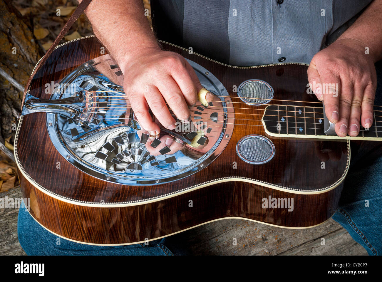 Dobro slide guitar hi-res stock photography and images - Alamy