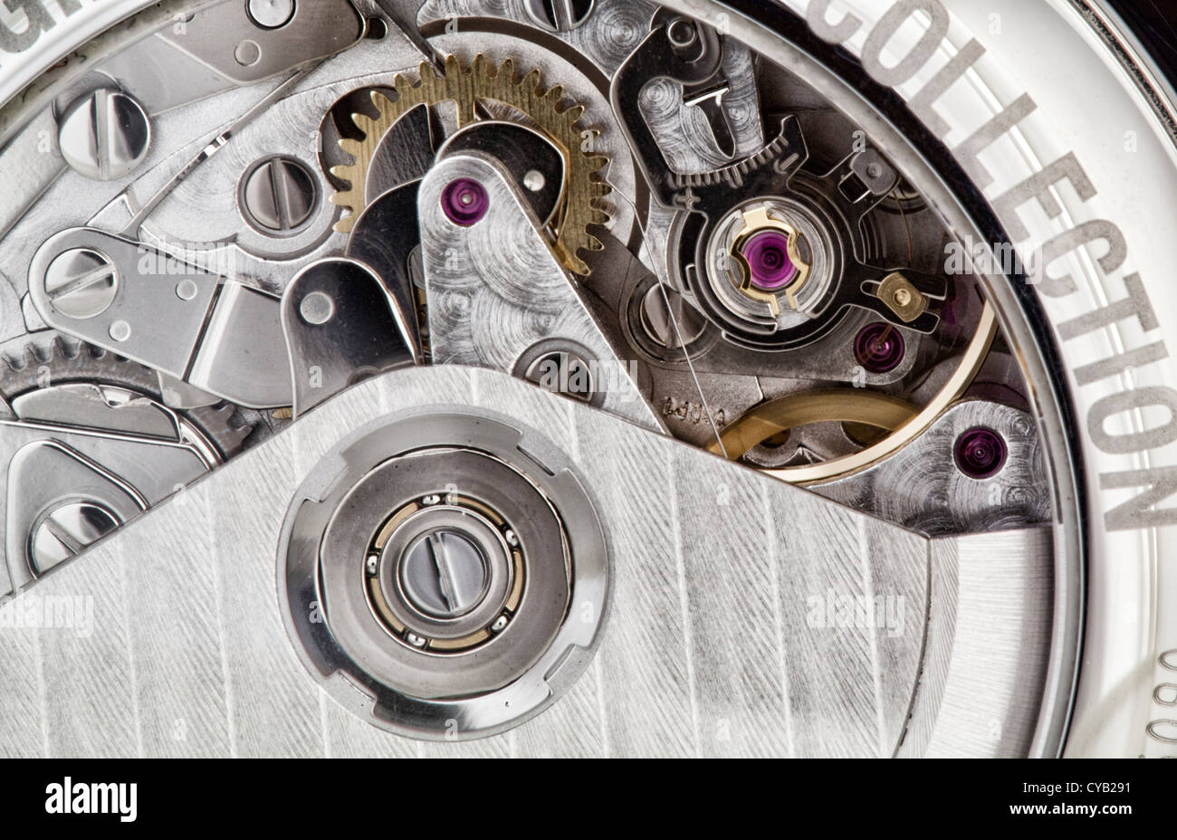 Swiss watch movement. Stock Photo