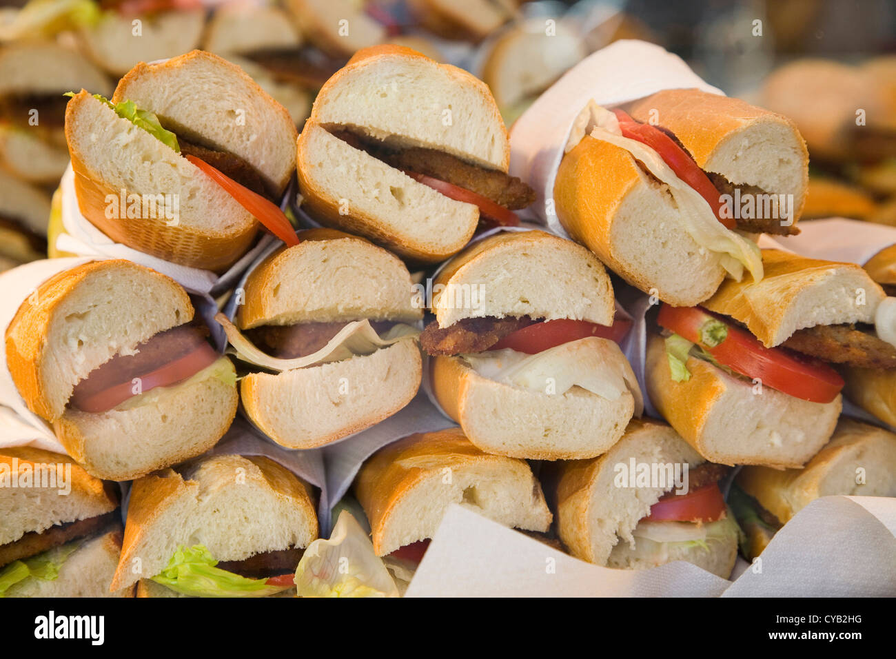 europe, switzerland, zurich, food shop, sandwich Stock Photo
